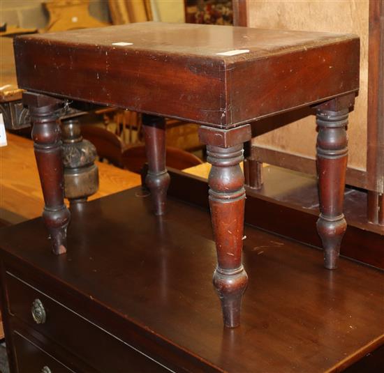 A Victorian mahogany bidet, W.55cm, D.34cm, H.45cm